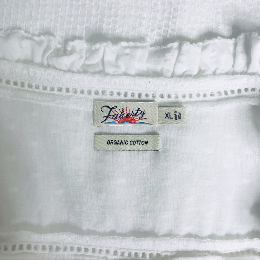 FAHERTY Willa Organic Cotton Blouse White - Picture 13 of 15